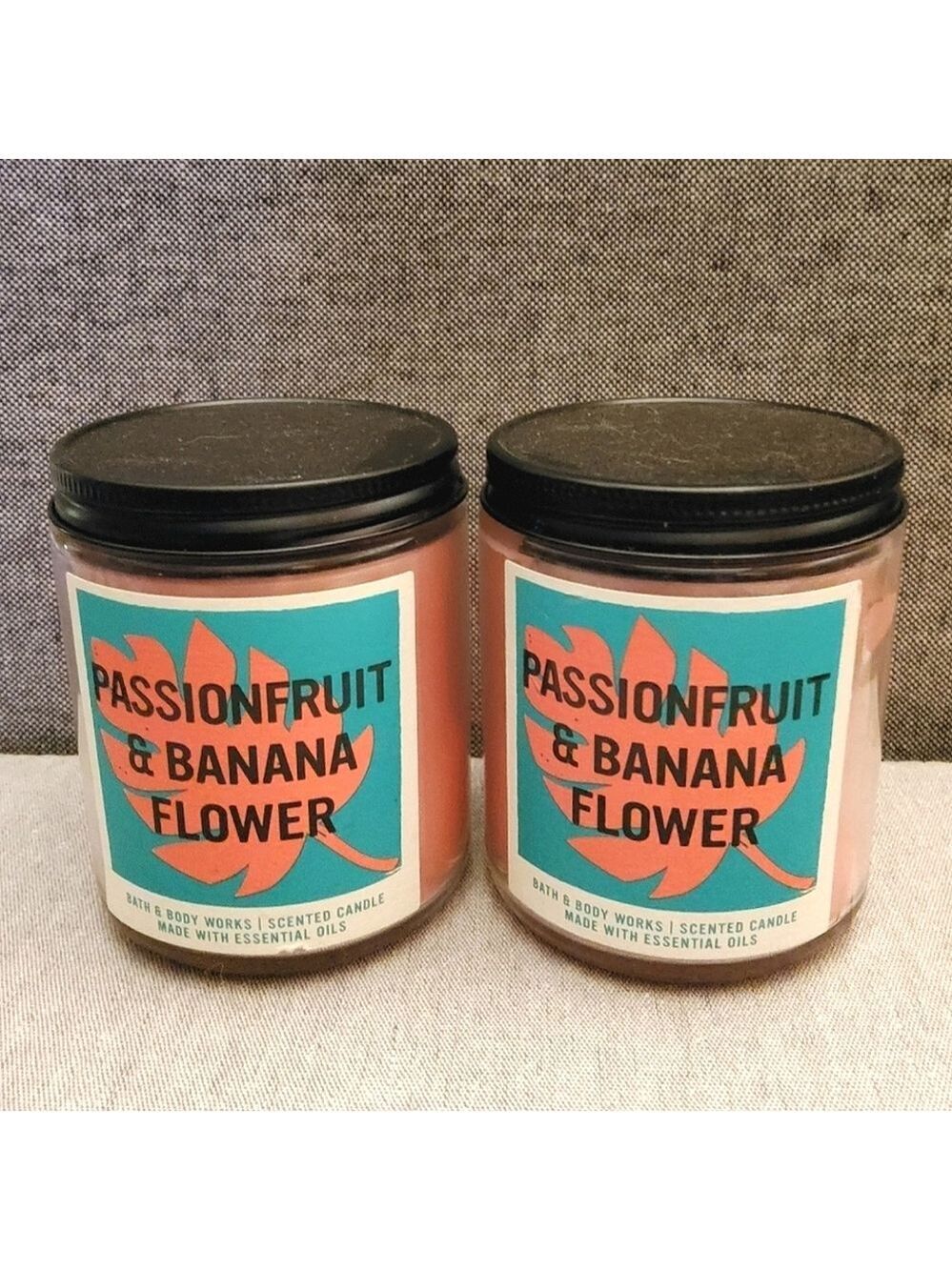 2 PASSIONFRUIT AND BANANA FLOWER SINGLE WICK CANDLES by Bath and Body Works